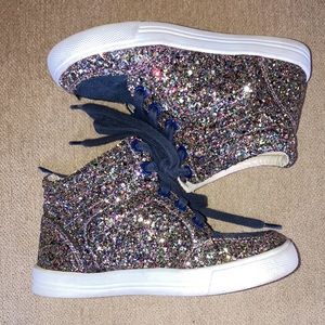 CREWCUTS Kids Size 11 Glitter Bling High Top Sneakers FREE SHIPPING
